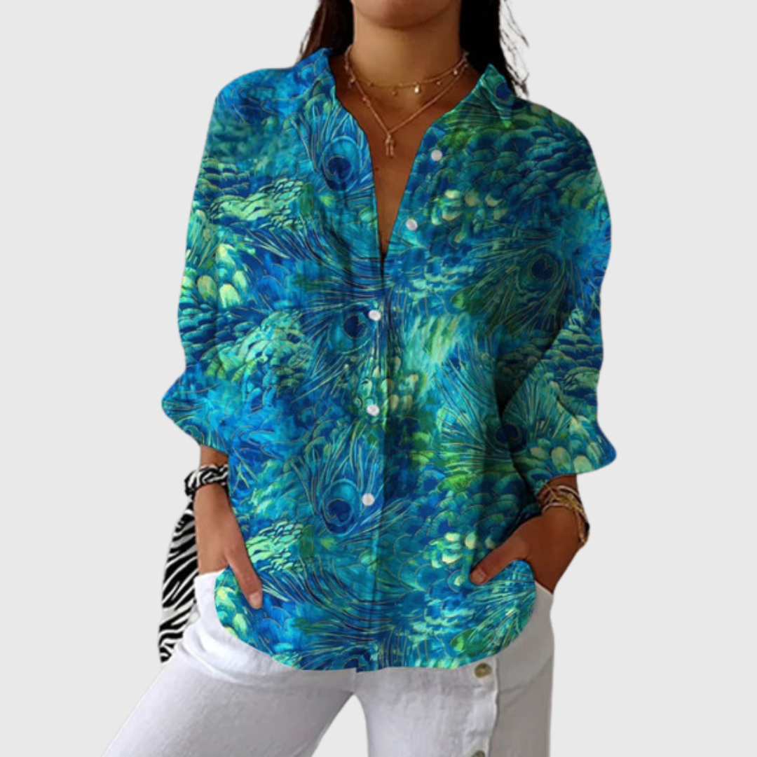 Blouse imprimée légère et colorée – mode femme