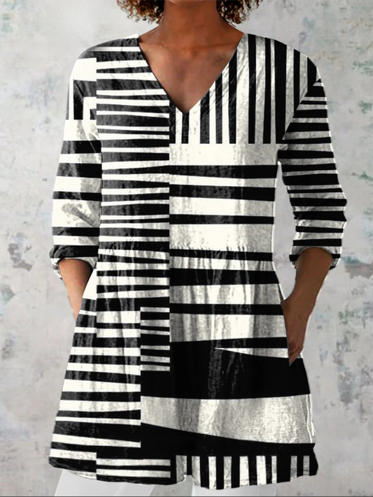 Sophie | Blouse longue à col en V – mode femme