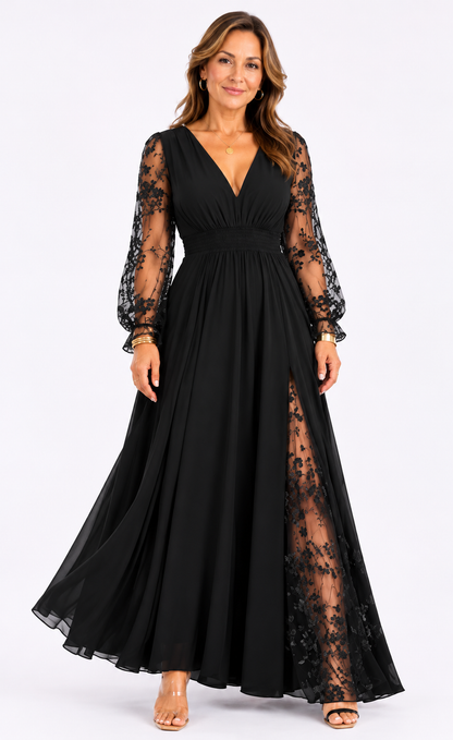 CELESTE | Robe longue romantique en dentelle