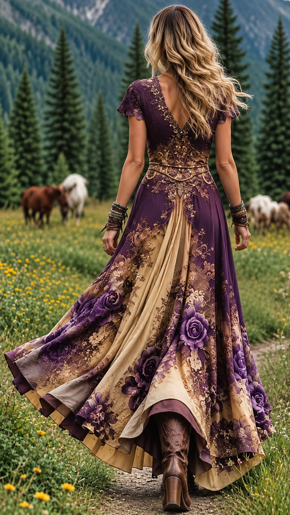 VIOLETA | Robe longue fleurie d’inspiration bohème