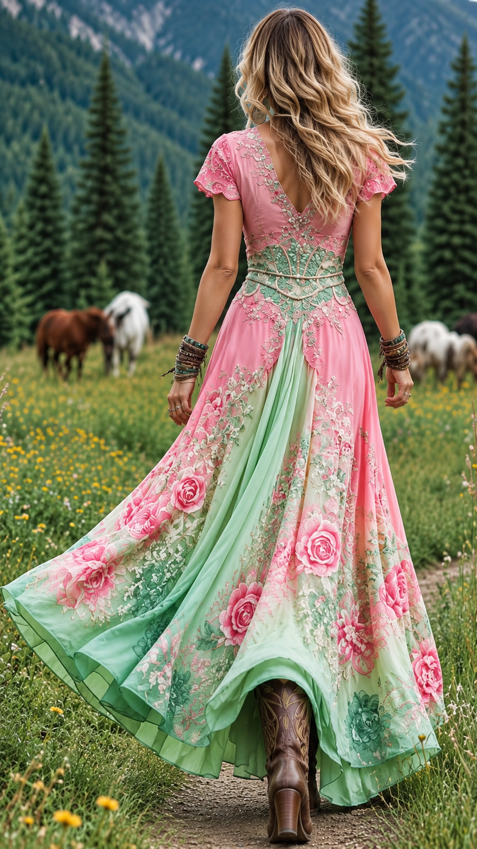 VIOLETA | Robe longue fleurie d’inspiration bohème