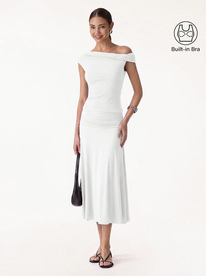 Ensemble femme 2 pièces avec top bralette et jupe midi trapèze
