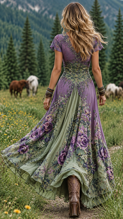 VIOLETA | Robe longue fleurie d’inspiration bohème