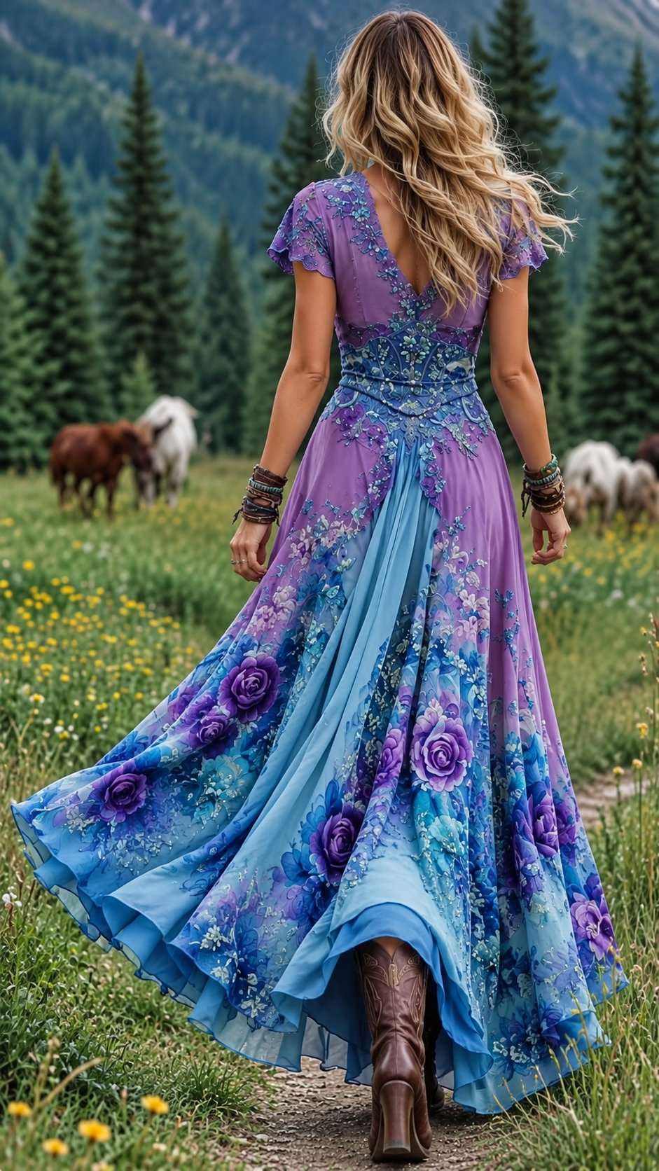 VIOLETA | Robe longue fleurie d’inspiration bohème