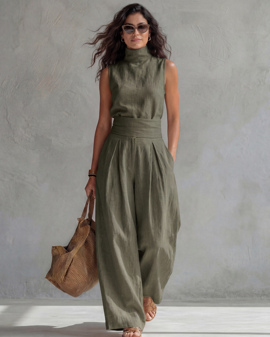 María | Ensemble élégant avec pantalon large et haut