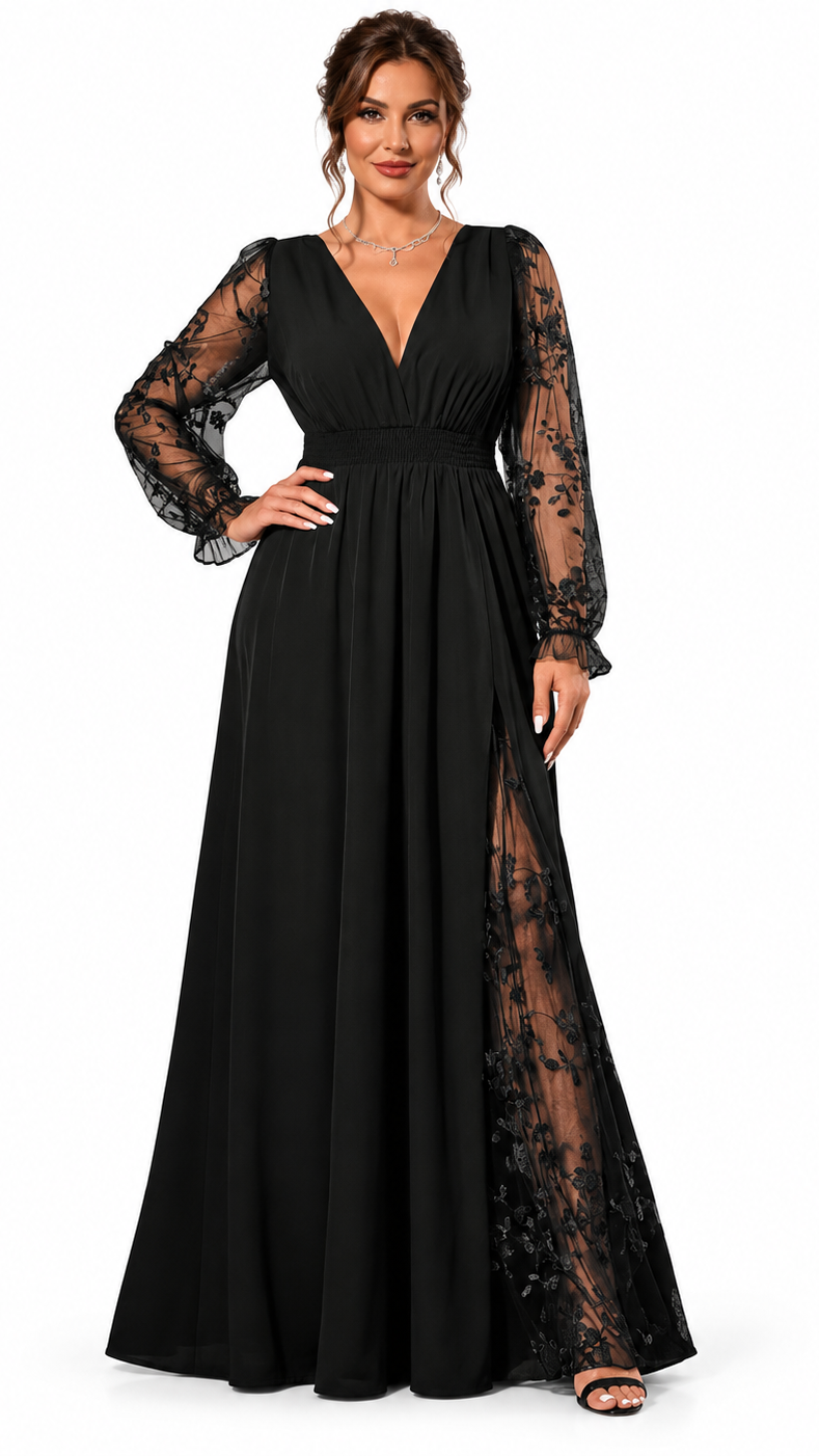 CELESTE | Robe longue romantique en dentelle