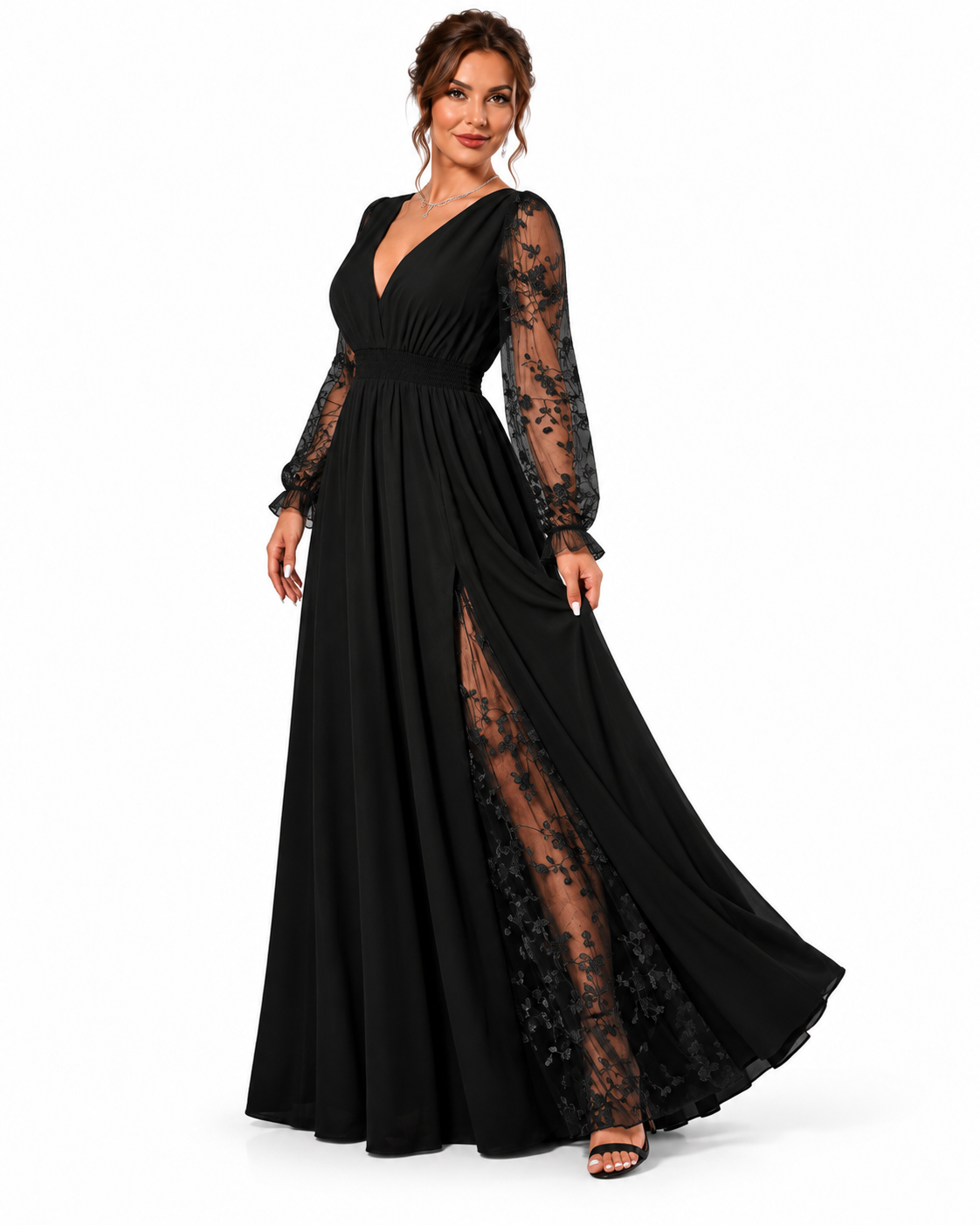 CELESTE | Robe longue romantique en dentelle