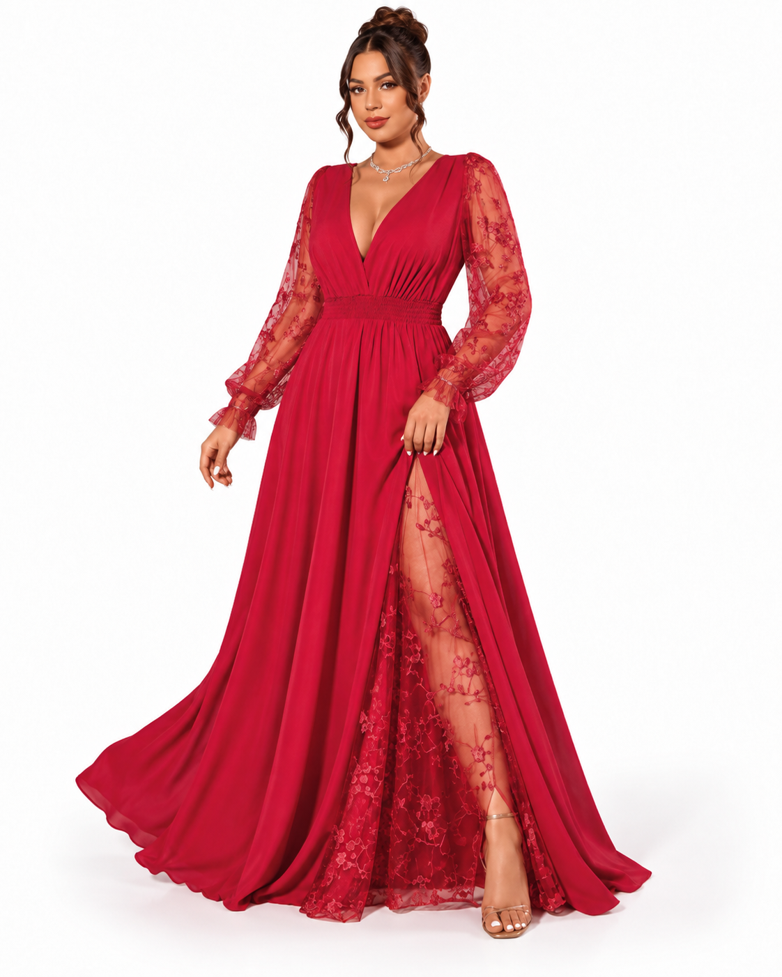 CELESTE | Robe longue romantique en dentelle