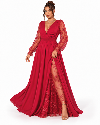 CELESTE | Robe longue romantique en dentelle
