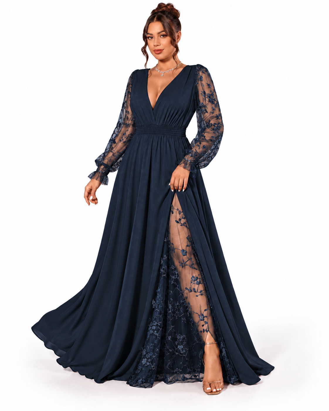CELESTE | Robe longue romantique en dentelle