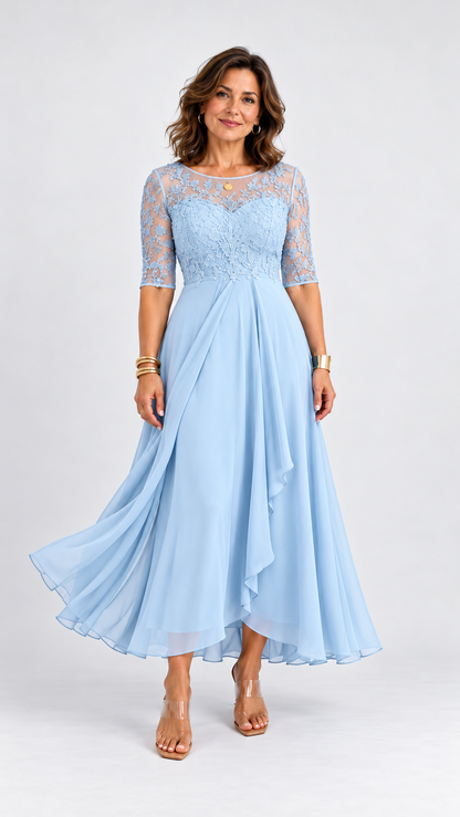 RHONDA | Robe midi élégante en dentelle