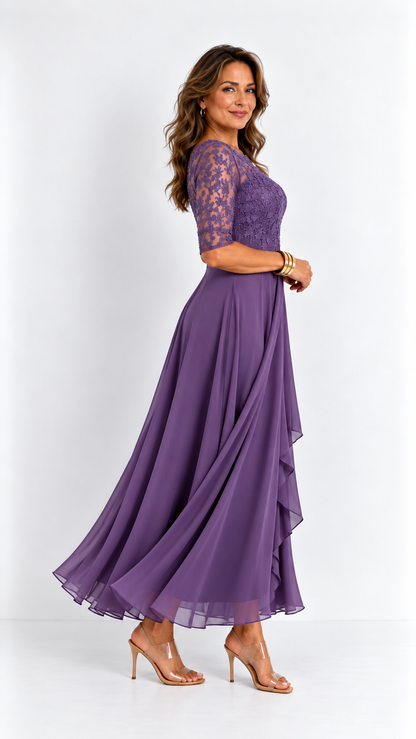 RHONDA | Robe midi élégante en dentelle