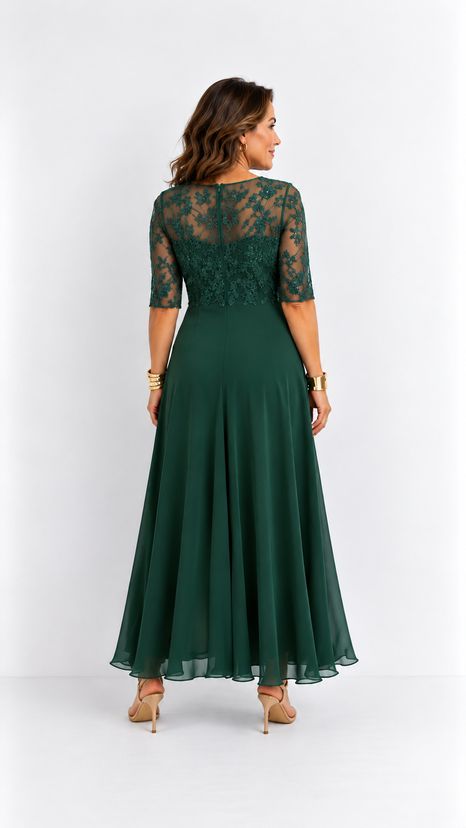 RHONDA | Robe midi élégante en dentelle