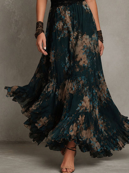 AGATA | Robe longue fleurie à volants