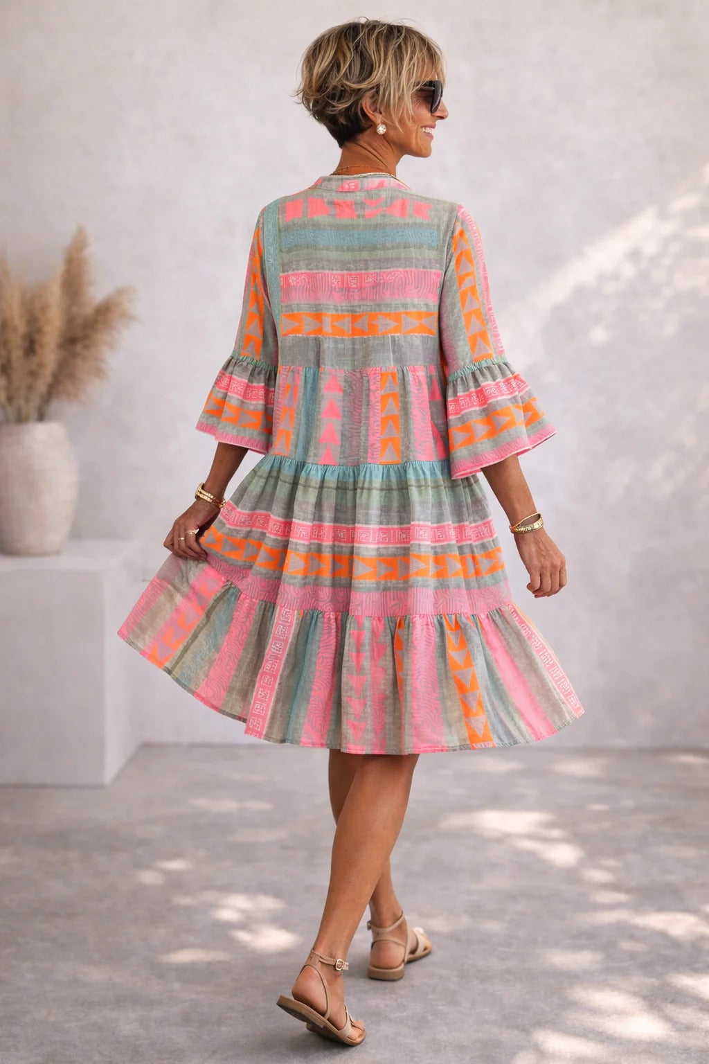 Lucy | Robe midi fluide à motif